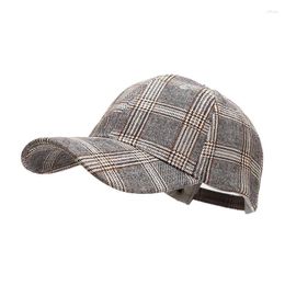 Ball Caps LDSLYJR 2023 Cotton Plaid Casquette Baseball Cap Adjustable Snapback Hats For Men And Women 54