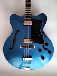 Electric Guitar Bass 4-string semi hollow body blue Ocean HCT-500/7-TR Contemporary Verythin Bass Guitar