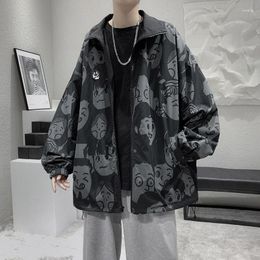 Men's Jackets Clothing Casual Loose For Men Printed Top Reversible Jacket Coat Spring And Autumn Korean Version Hoodie Man Coats