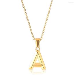Pendant Necklaces Stainless Steel A-Z Alphabet Letter For Women Men Rolo Cable Link Chain Name Jewelry Birthday Gifts DN341