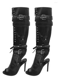 Sandals Minan Ser Lady's Fashion High Heel Dual-purpose Boots.