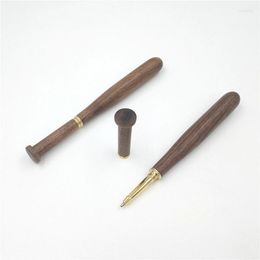 Pcs Handmade Walnut Wooden Baseball Shaped Ball Pen 0.5mm Black Ink Natural Color For Office & School As Festival Gift