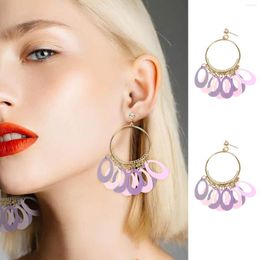 Hoop Earrings Geometric Oval Personality Gradient Fashion Temperament Versatile Ladies Gift Little For Women