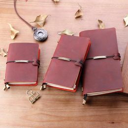 Handmade Leather Writing Journal Notebook Refillable Pocket Vintage Travel Diary For Men & Women Gift