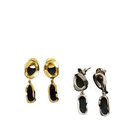 Ladies Simple Earrings Chic Charm Gold Earrings Eardrops Designer Stylish Jewelry Vintage Hollow Jewelry Headdress With Box Package