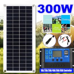 Batteries 300W Solar Panel Kit Complete 12V USB With 1060A Controller Cells for Car Yacht RV Boat Moblie Phone Battery Charger 230715