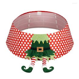 Christmas Decorations ZZLBUF Stand Up Tree Skirt 3D Santa Claus Leg Polka Dot Print Round Collar Base Cover Festival