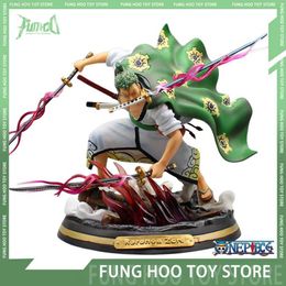 Anime Manga 31cm One Piece Roronoa Zoro Action Figure Three-Knife Fighting Skill Anime Model Pvc Statue Figurine Collection Model Toys Gift L230717