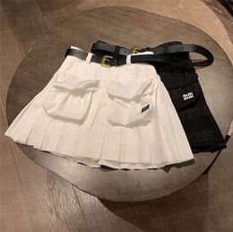 Women Dress Pleated Skirts With Belt Girl Lady Sexy Mini Short Skirt For Party Nightclub