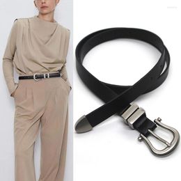 Belts PU Faux Leather Belt For Women Alloy Pin Buckle Waist Strap Jeans Pants Female Designer Waistband