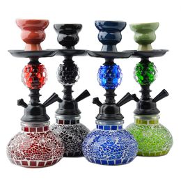 trumpet Crack splicing Hookah Set Glass multiplayer double-barrelled Glass Shisha Beaker Smoking shisha Cigarette Philtre Arabian Oil Rigs Designer