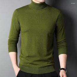 Men's Sweaters 2023 Autumn Men Jumper Wool Knitted Sweater Turtleneck Long Sleeve Pullovers Male Pure Soft