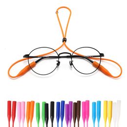Eyeglasses chains Colorful Adjustable Silicone Eyeglasses Strap Chain Sports AntiSlip String Sunglasses Ropes Band Cord Holder Glasses Legs Parts 230717