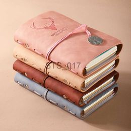 Notepads Notes A6 Vintage PU Leather Cover Loose Leaf Blank Notebook Journal Diary with Strap Pendant Storage Bag Divider Pages for Travel x0715