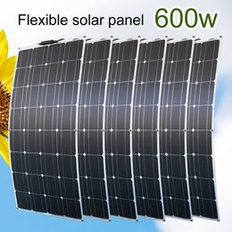 Batteries 12V Flexible Solar Panel 600W 100W 200W 300W 400W 500W Bendable Waterproof Monocrystalline China for RV Boat 230715