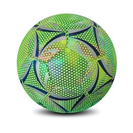 Balls Luminous Soccer Ball Reflective Night Glow Football Size 4 5 PU Slip resistant Outdoors Indoors Footballall Training 230717