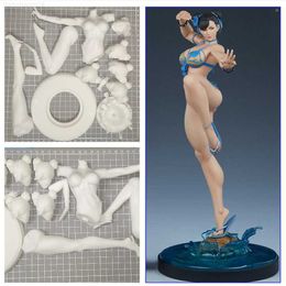 Anime Manga LindenKing 1/6 33cm 3D Resin Street Fighter Chunli Garage Kits GK Model Unpainted White-Film Collection To Modellers A362 L230717