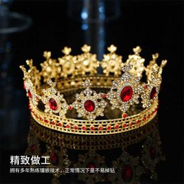 Cross Border New Round Crown Simple Atmosphere Bridal Headdress Wedding Crown Jewellery Wedding Dress Accessories Performance L230704