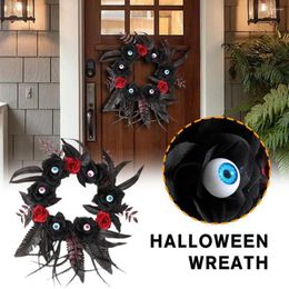 Decorative Flowers Halloween Simulation Eyeball Wreath Withered Branch Terrifying Festival Party Props Pendant Ghost Atmosphere Decorat M6C3