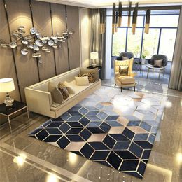 Carpets Fashion modern metal golden carpet black geometric bedroom door rug livingroom carpet Parlour tapete fashion decorative mat R230717