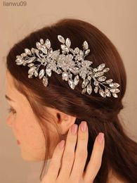 Luxury Rhinetone Bridal Head Comb Women Handmade Wedding Headdress Silver Bride Hair Accessories Fashion Prety Headpiece Tiara L230704