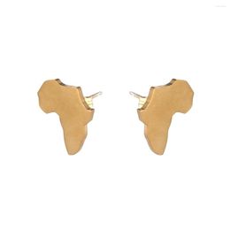 Stud Earrings Africa Map Party Wedding For Women Girls Rose Gold Silver Color Stainless Steel African Jewelry