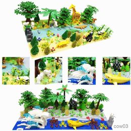 Blocks Animals Trees Plants Blocks Toys for Kids Compatible City Friends Building Bricks Construction Toys for Boys Girls R230718