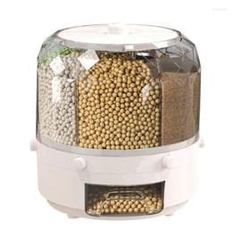 Storage Bottles Rice Bucket Dispenser 6 Grids Waterproof Kitchen Grain Buckets For Refrigerators Cupboards & Soybean