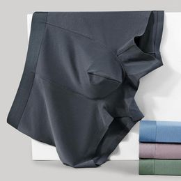 Underpants 3Pc Men Underwear Boxer Shorts 60S Modal Seamless Breathable Antibacterial Elastic Solid Man Boxershorts Male Panties