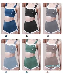 Lu Summer Gym Set Women Yoga Suit for Fitness Top Women's Bra Sport Shorts Work Out Clothing 2 Piece Sportswear Tracksuit Outfit Woman Lady
