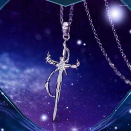 Chains Isana Yashiro Necklace Bridal The Sword Of Damocles Man Necklaces Chain Pendant Girls Jewellery Silver Colour Stainless Collares