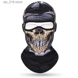 Cycling Caps Masks Men's Skull Balaclava Sports Scarf Cycling Hood Cap Ski Face Cover Motorcycle Bike Headgear Hat Breathable Windproof Neck Warmer T230718