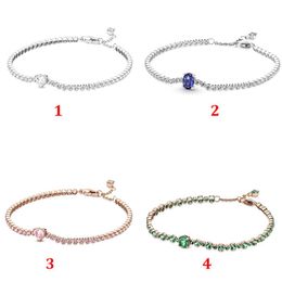 Christmas Sparkling Heart Tennis Bracelet For Women 925 Sterling silver Jewellery FIT Charms Beads Bracelets DIY For Women 580044C01229t