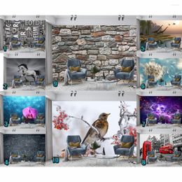 Wallpapers Custom Wallpaper 3D Brick Horse Wall Sticker Living Room TV Sofa Decor Roll Papers Home