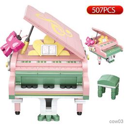 Blocks Mini City Musical Instrument Piano Building Blocks Friends Violin Bricks DIY Educational Toys For Children Girls Gifts R230718