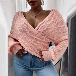 Women's Sweaters Female Knitted Korean Style Loose Sweaters Women's Clothing V-neck Pullovers Fashion Brand Ladies Tops Spring Autumn New L230718