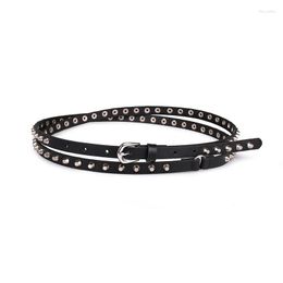 Belts Ladies Versatile Rivet Belt All-match Extra Long Punk Denim Multi-scene Uses Decoration High Quality Unique