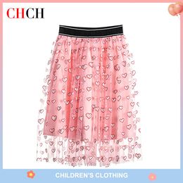 Summer New Girls' Love Fragmented Flower Dress Summer Cute Princess Casual Dress Children's Dress Birthday Ball Half Dress