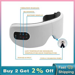 Eye Massager Heating Vibration Eye Massager Compress Eye Care Instrumen Relieves Fatigue And Dark Circles Eye Mask For Sleeping Charging 230718