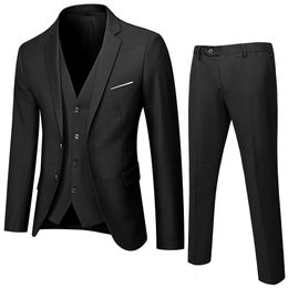 Men's Suits Blazers Men Wedding Suit Prom Dress JacketPantsVest Set Slim Fit Tuxedo Male Blazer Customised British Style Groom Clothing 230718