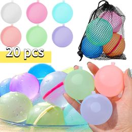 Sand Play Water Fun 20pcs Reusable Fighting Balls Adults Kids Summer Swimming Pool Silicone Playing Toys Bomb Balloons Games 230718
