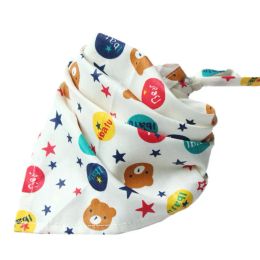 Baby Burp Cloths Cartoon Cotton Printed Triangular Scarf Lace Mixed Wholesale of Mother and baby Products