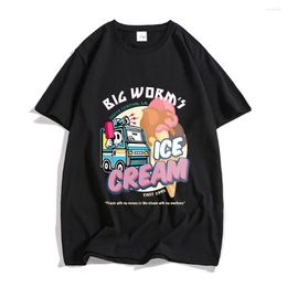 Men's T Shirts Cartoon Punk High Quality Cotton T-shirt Big Worm's Ice What'chu Want Trend Men Women Vintage Fashion Tshirts