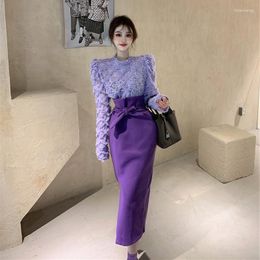 Casual Dresses 2023 Korean Classic Style Socialite Dignified Youthful-Looking Sweater Skirt Two-Piece Suit Women's Autumn