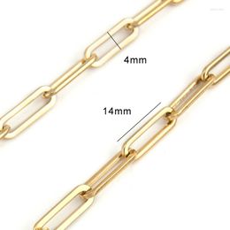 Chains Sell In Metre Women 4mm Width Thin Necklace DIY Fashion Jewellery Stainless Steel Flat Wire Long O Chain No Clasp