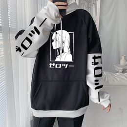 Men's Hoodies Sweatshirts Anime Darling in the Franxx Zero Two Manga Kawaii Casual Harajuku Men Long Sleeve Streetwear Oversized Winter Sweatshirt 230718