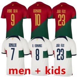 Portuguese soccer jersey Bruno FERNANDES DIOGO J. Portuguesa Retro Joao Felix 22 23 Football shirt BERNARDO Portugieser Men Women Kids Kit