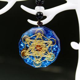 Pendant Necklaces Orgon Metatron Cube Energy Stone Necklace Chakela Quartz Healing Orgone Solomon Star Of David Chain Woman Jewellery