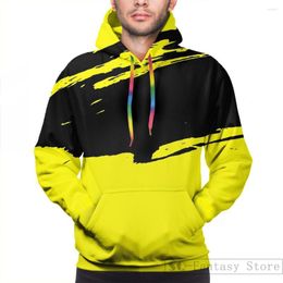 Men's Hoodies Mens Sweatshirt For Women Funny Yellow Modern Grunge Brush Pattern Design Print Casual Hoodie Streatwear