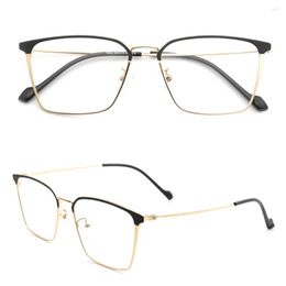 Sunglasses Frames Men Business Eyeglasses Square Glasses Male Optical Metal Eyewear Lightweight Gold Classic Spectacles Prescription